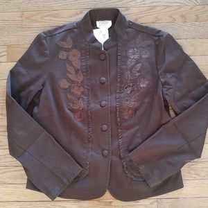 Talbots Floral Applique Blazer Jacket